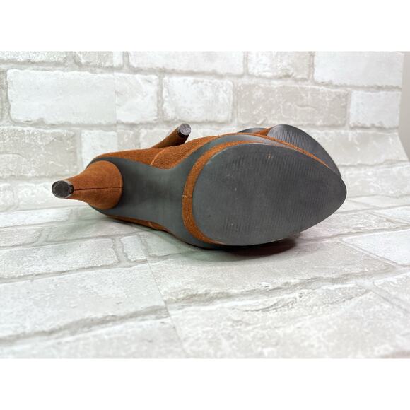 Steve Madden Brown Suede Platform Lace Up Heels - Picture 9 of 10